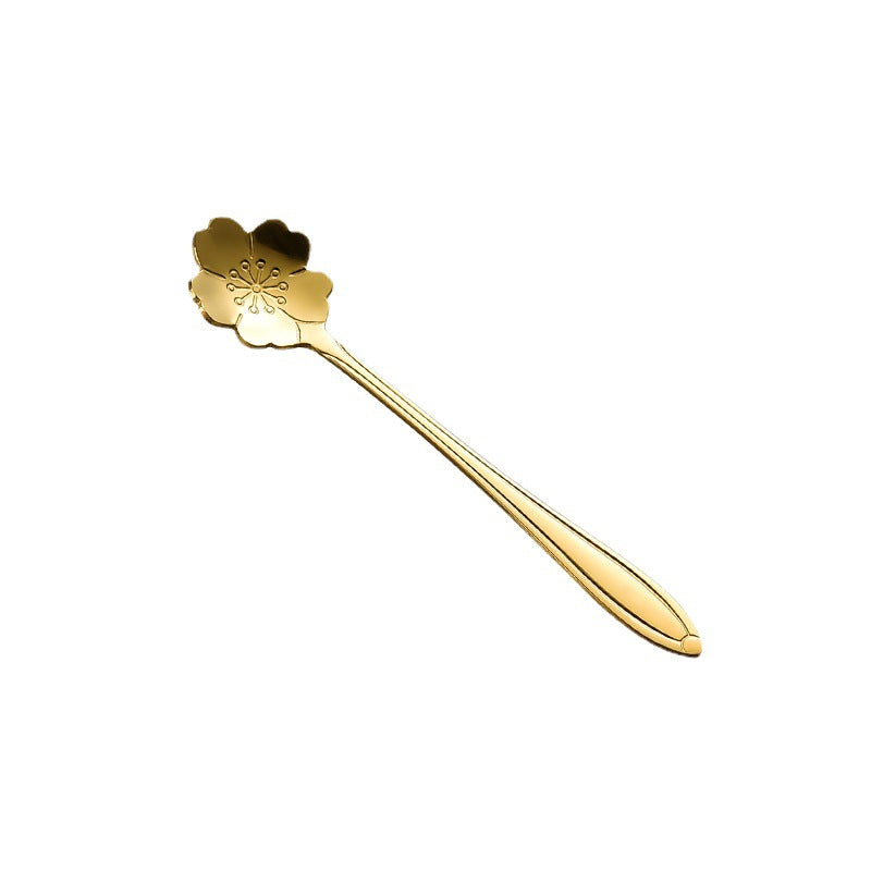 Wholesale Stainless Steel Cherry Blossom Rose Heart Plum Blossom Honey Spoon